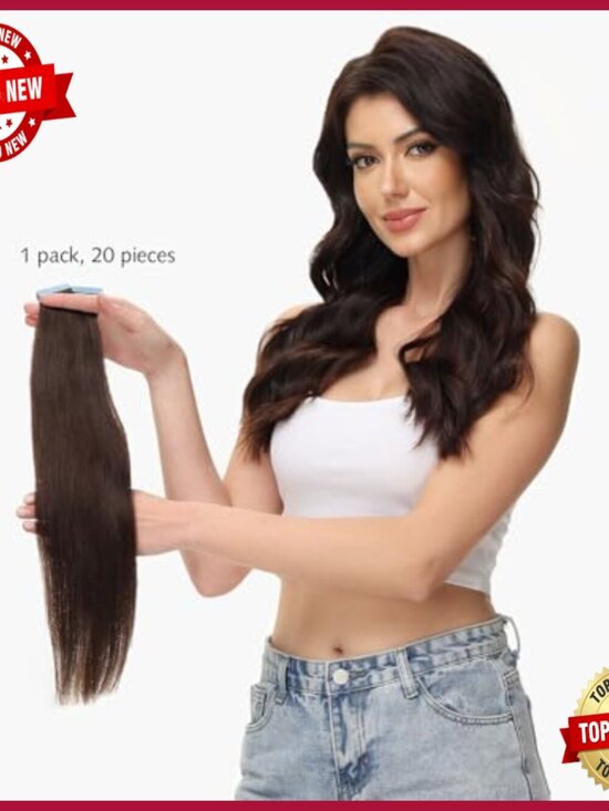 20 Inch Tape In Hair Extensions 100% Human Hair 20 Pieces Seamless